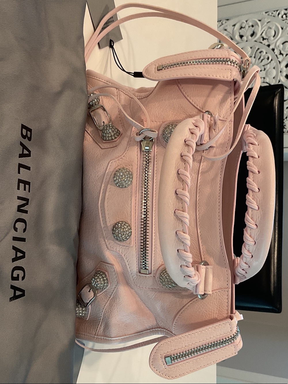 Balenciaga Mini City Bag in Pale Pink with Silver Hardware - Picture 11 of 11